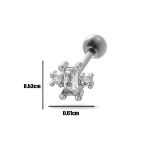 1 Pièce De Boucles D'Oreilles Piercing Pour Femme En Forme De Cœur Simple, Couleur Cuivre Et Or, Zircone h5 Image2