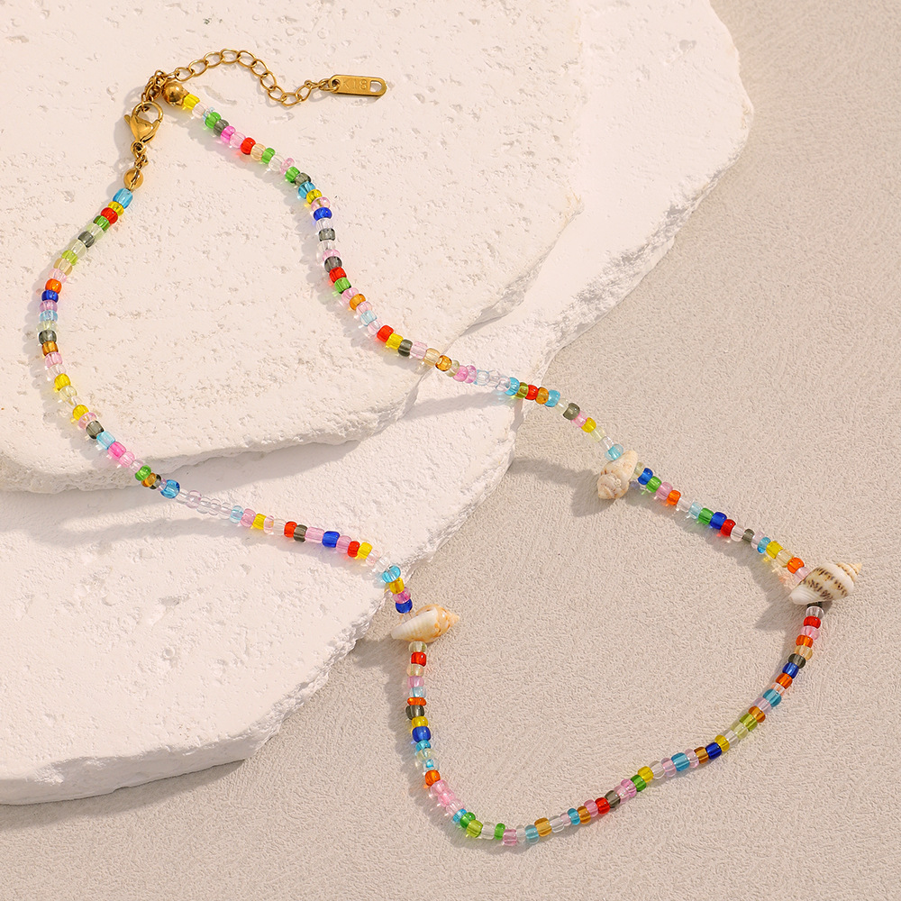 Colliers En Acrylique Pour Femmes, Série Jelly Colored Beach Vacation Image6