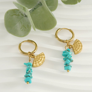 Boucles D'Oreilles Pendantes Classiques En Acier Inoxydable Étanche Couleur Or h5 Image4