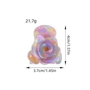 Pince À Cheveux En Acrylique Multicolore En Forme De Rose Tridimensionnelle Pour Femme h5 Image4