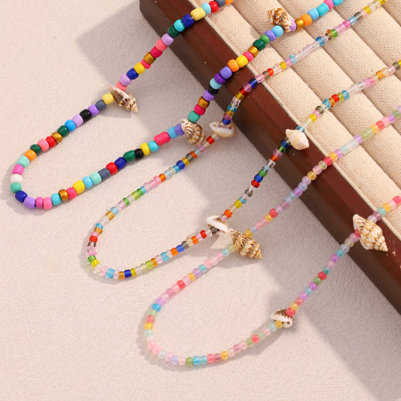 Colliers en acrylique pour femmes, série Jelly Colored Beach Vacation