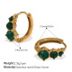 Petites boucles d'oreilles en or et pierre verte Image6