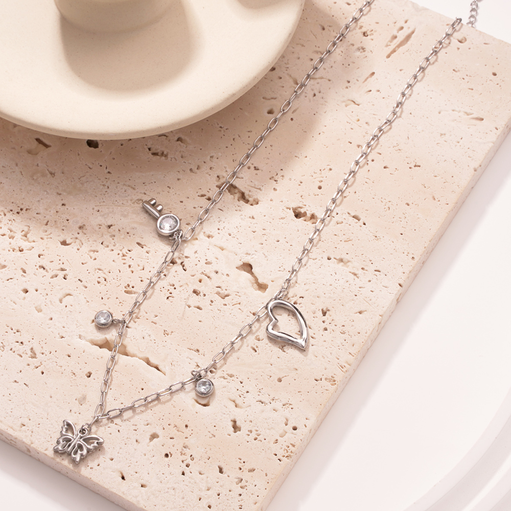 Colliers Pendentifs Pour Femmes En Acier Inoxydable Doré, Brillant Et Étanche, Orné D'Un Papillon Image4