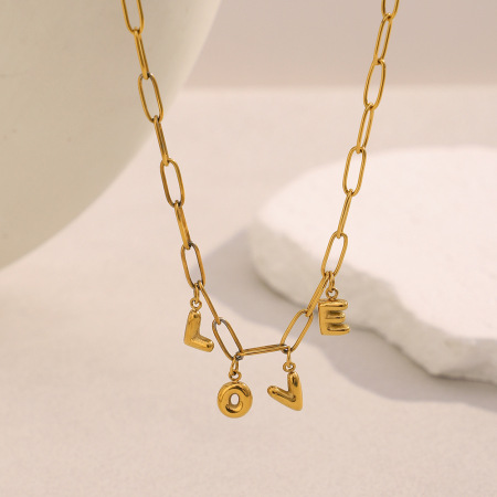 Colliers pendentifs pour femmes, en acier inoxydable, étanches, avec lettre, à faire soi-même (série Simple) 2