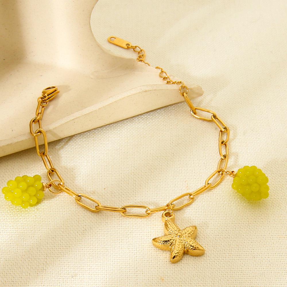 Bracelets À Breloques Pour Femmes, Collection Simple, En Acier Inoxydable, Étanches, Couleur Or Image2