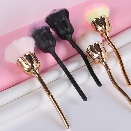 Pinceau à poudre en forme de rose pour maquillage pour femme