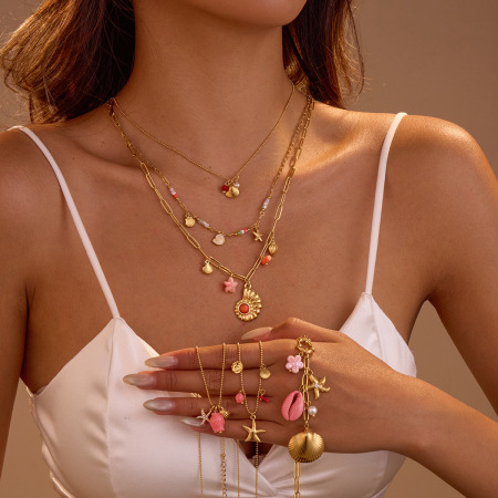 Colliers pour femmes en acier inoxydable étanche, collection Ocean Series, design simple