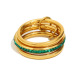 Bague à trois couches sertie d'or et de diamants verts/numéro 8 Image3
