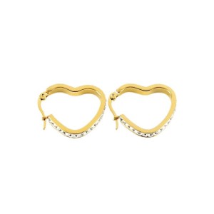 Boucles D'Oreilles Créoles En Acier Inoxydable Doré, Couleur Cœur, Étanches. h5