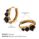 Petites boucles d'oreilles en or et pierre noire Image5
