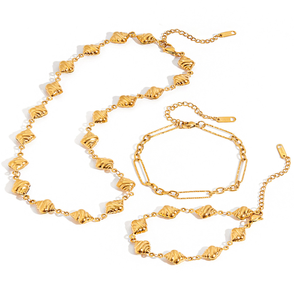 Bracelet À Breloques Pour Femme, Motif Croissant Simple, En Acier Inoxydable Étanche, Couleur Or (1 Pièce). Image11