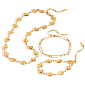 Bracelet À Breloques Pour Femme, Motif Croissant Simple, En Acier Inoxydable Étanche, Couleur Or (1 Pièce). h5 Image11