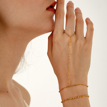 Bracelet chaîne pour femme en acier inoxydable étanche couleur or