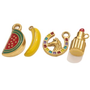 Pendentif Femme En Acier Inoxydable Étanche, Motif Fruits Naturels, À Faire Soi-Même (1 Pièce) h5 Image4