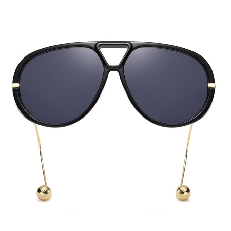 1 paire de lunettes de soleil simples pour femmes, style punk, couleur unie, en métal 2