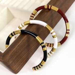 Bracelet Manchette Étanche En Acier Inoxydable De Couleur Assortie (1 Pièce) h5 Image5