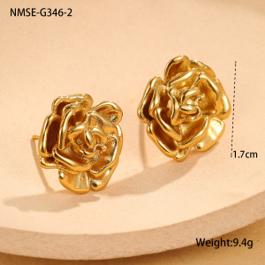 Boucles D'Oreilles Puces Daily Flower Pour Femmes, En Acier Inoxydable Étanche, Couleur Or h5