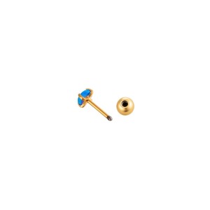 Boucles D'Oreilles Piercing Femme En Acier Inoxydable Doré, Opale Polychrome (1 Pièce) h5 Image7