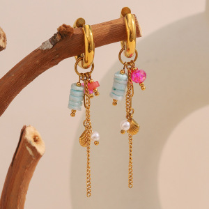 1 Paire De Boucles D'Oreilles Pendantes Design En Pierre Naturelle Pour Femme h5 Image3