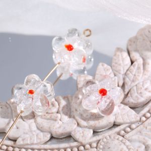 1 Pièce De Perles De Verre À Motif De Fleurs Douces, Série Simple h5