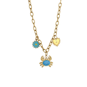Collier Pendentif Cœur Étanche En Acier Inoxydable Pour Femme (1 Pièce) h5