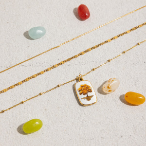 Collier Pendentif Rétro Arbre Pour Femme, En Acier Inoxydable Étanche, Couleur Or (1 Pièce) h5 Image7