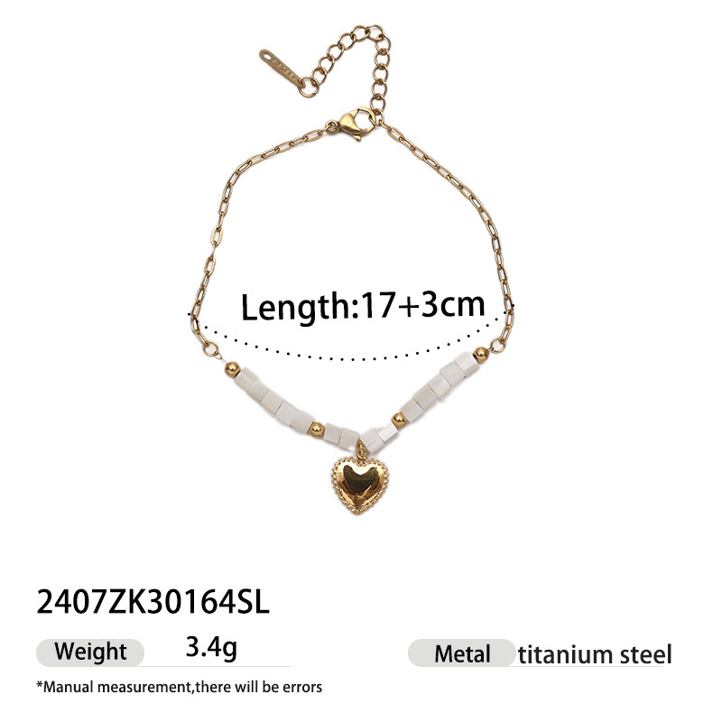 Bracelet À Breloques Rétro En Acier Inoxydable Étanche Couleur Or (1 Pièce) 