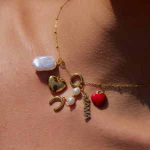 Collier Pendentif Femme En Forme De Cœur, Style Diy, En Acier Inoxydable, Couleur Or, Étanche. h5 Image3