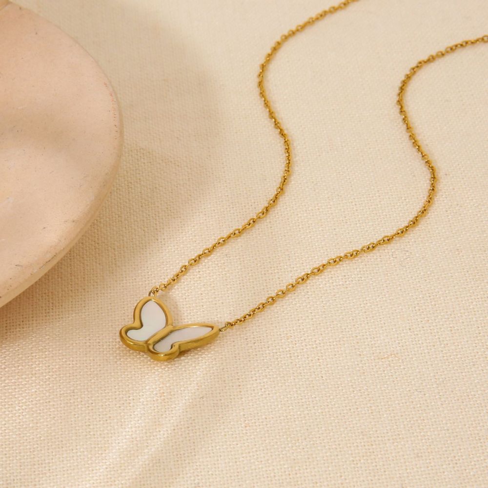 Colliers Pendentifs Pour Femmes, En Acier Inoxydable Étanche, Avec Nœud Papillon Romantique Image2