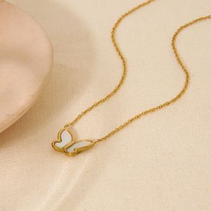 Colliers Pendentifs Pour Femmes, En Acier Inoxydable Étanche, Avec Nœud Papillon Romantique h5 Image2