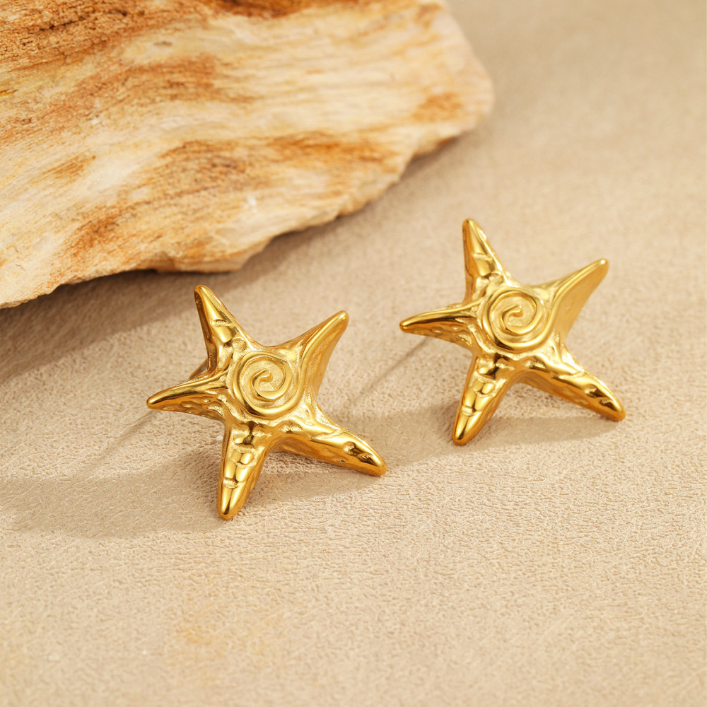 Colliers Pendentifs Pour Femmes Vacation Star En Acier Inoxydable Étanche Couleur Or Image4