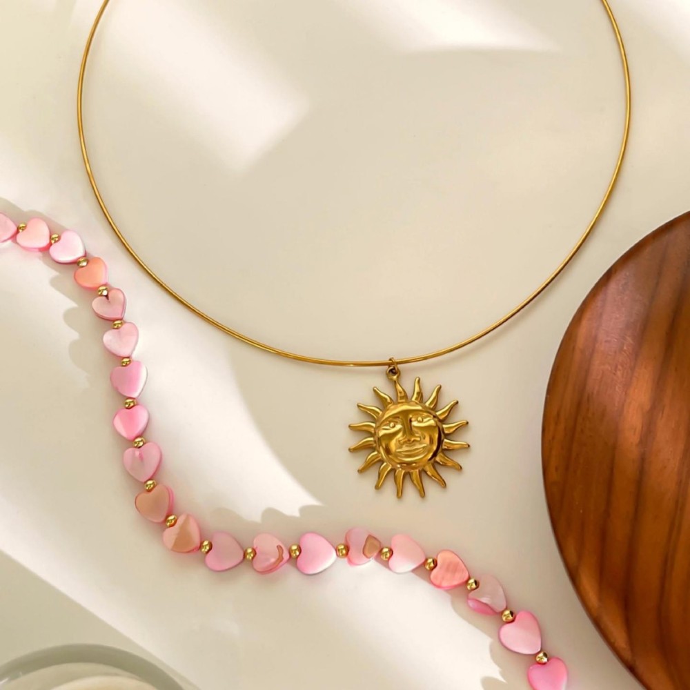 Collier De Perles En Forme De Cœur Et De Coquillage, 1 Pièce Image4