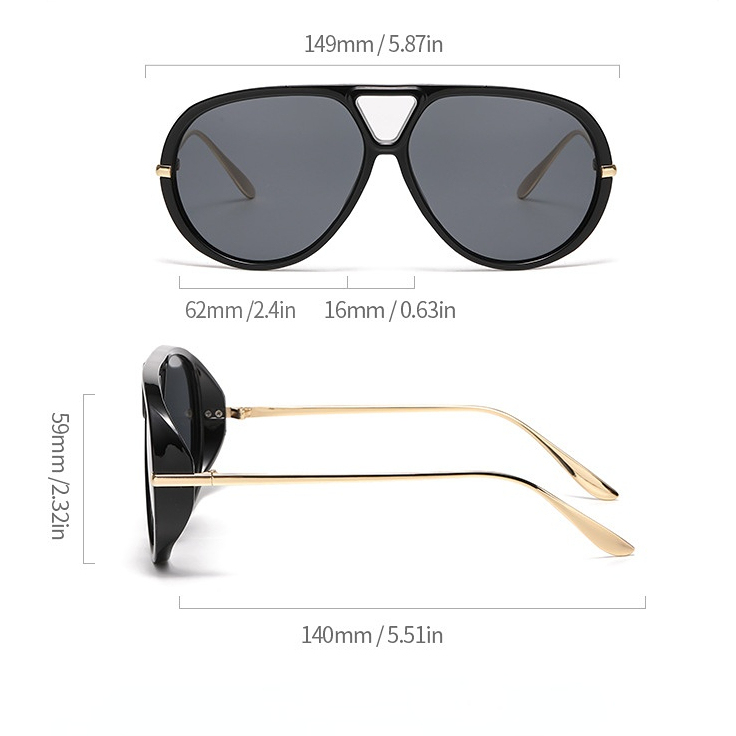1 Paire De Lunettes De Soleil Simples Pour Femmes, Couleur Unie Et Décontractée Image6