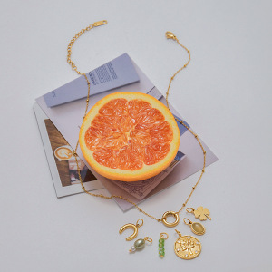 Collier Pendentif Trèfle Personnalisable En Acier Inoxydable, Étanche, Couleur Or, Pour Femme (1 Pièce) h5 Image7