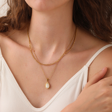 Colliers pendentifs pour femmes, collection Simple Series Elegant Droplet, en acier inoxydable étanche 2