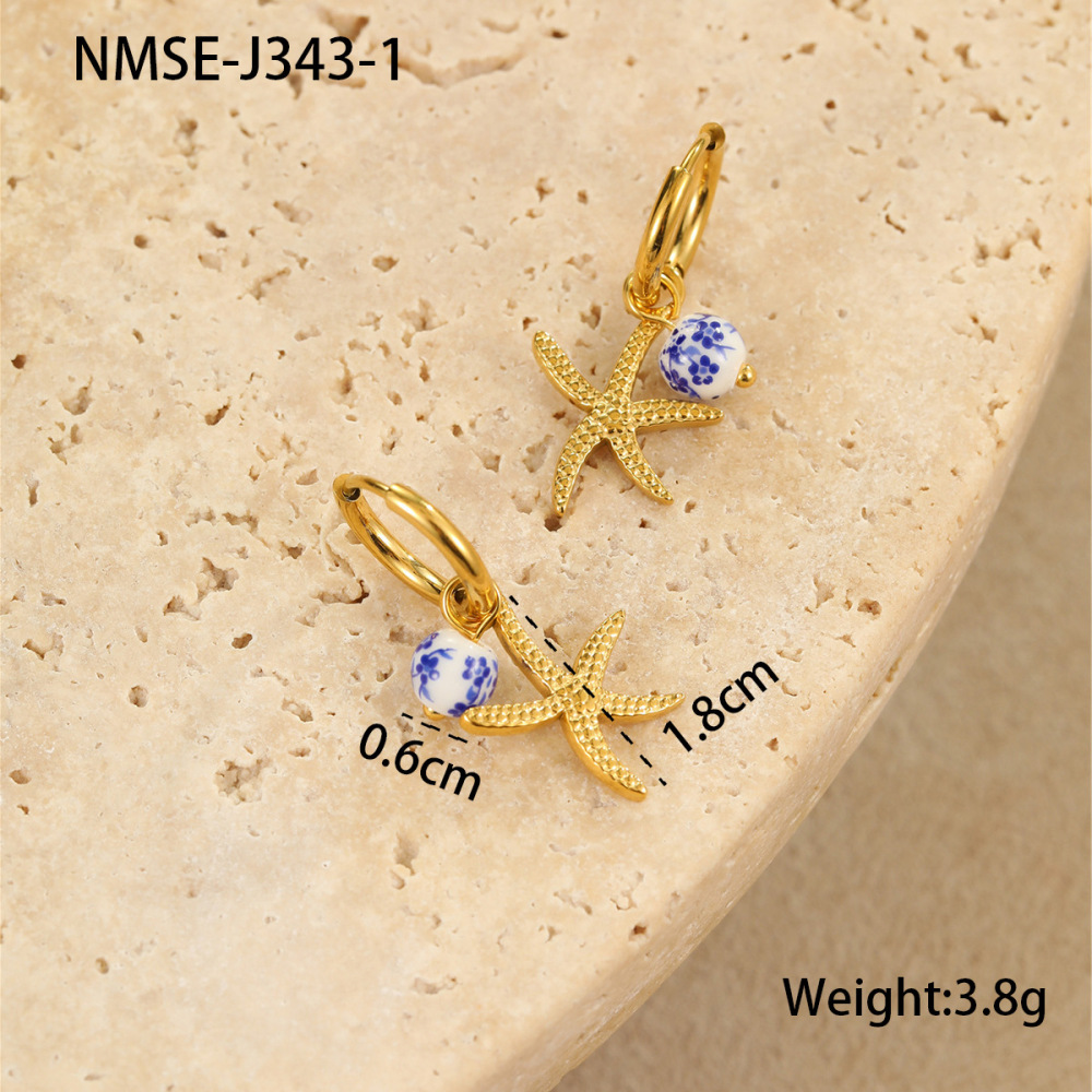 Boucles D'Oreilles Pendantes Géométriques Pour Femmes, En Acier Inoxydable Étanche, Couleur Or, Motif Vacances 