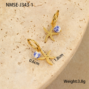 Boucles D'Oreilles Pendantes Géométriques Pour Femmes, En Acier Inoxydable Étanche, Couleur Or, Motif Vacances h5 