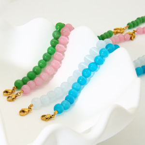 Colliers De Perles Géométriques En Verre Doré Pour Femmes, Série Simple Daily h5 Image4