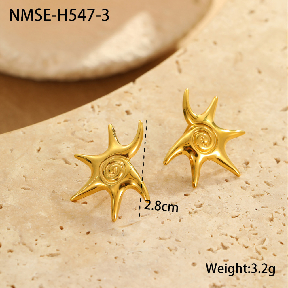 Boucles D'Oreilles Puces Pour Femmes, Motif Dessin Animé Romantique, En Acier Inoxydable, Étanches, Couleur Or