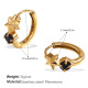 Boucles d'oreilles créoles en or et diamants noirs Image6