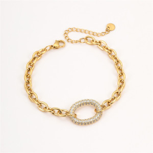 Bracelets À Maillons Géométriques Doux En Acier Inoxydable Étanche Couleur Or Pour Femmes h5 Image5