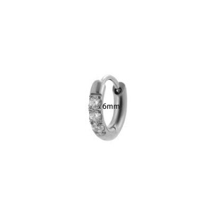 Boucles D'Oreilles Piercing En Acier Inoxydable Étanche Couleur Or Avec Zircon (1 Pièce) h5 Image2
