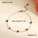 Bracelet en acier avec diamants colorés Image9