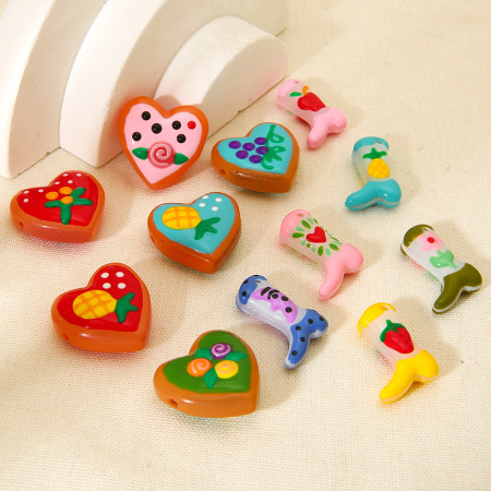 Pendentifs en verre en forme de cœur DIY Série romantique