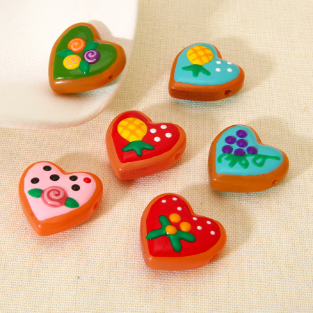 Pendentifs en verre en forme de cœur DIY Série romantique 2
