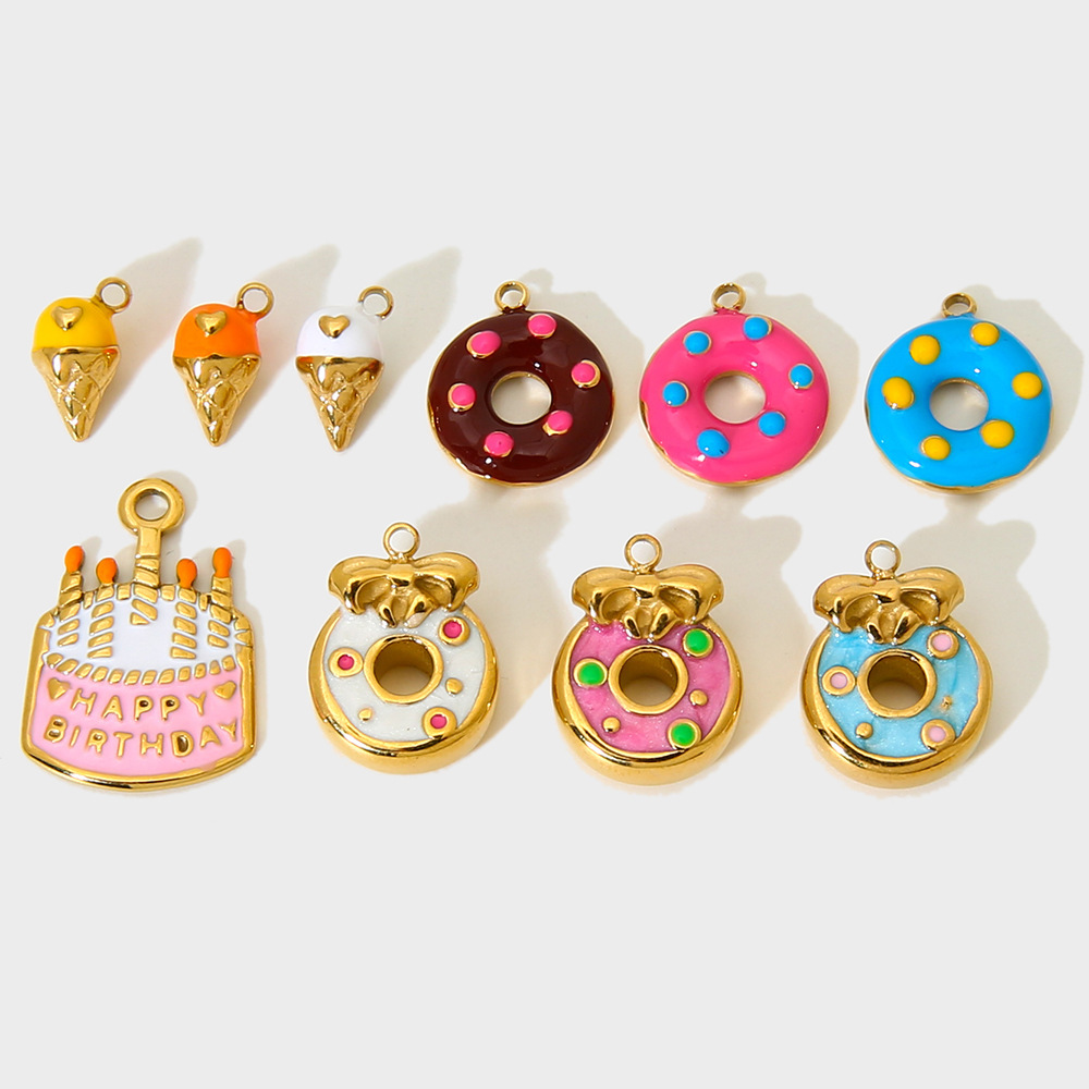 Pendentifs Géométriques Doux En Acier Inoxydable Étanche Couleur Or Image4