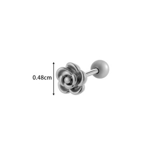 Boucle D'Oreille Piercing Simple En Acier Inoxydable Étanche Couleur Or Avec Zircon (1 Pièce) h5 Image2
