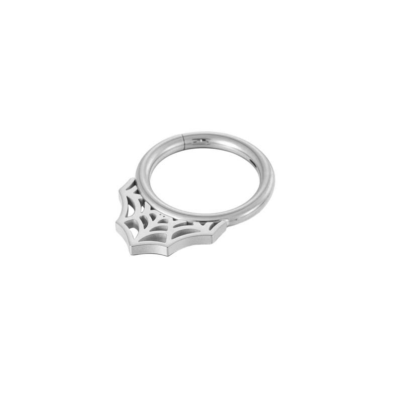 Boucles D'Oreilles Créoles Pour Femme, En Acier Inoxydable Imperméable, Couleur Or, Motif Toile D'Araignée (1 Pièce). 