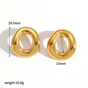 1 Paire De Boucles D'Oreilles À Clous En Acier Inoxydable Étanche Couleur Or h5 