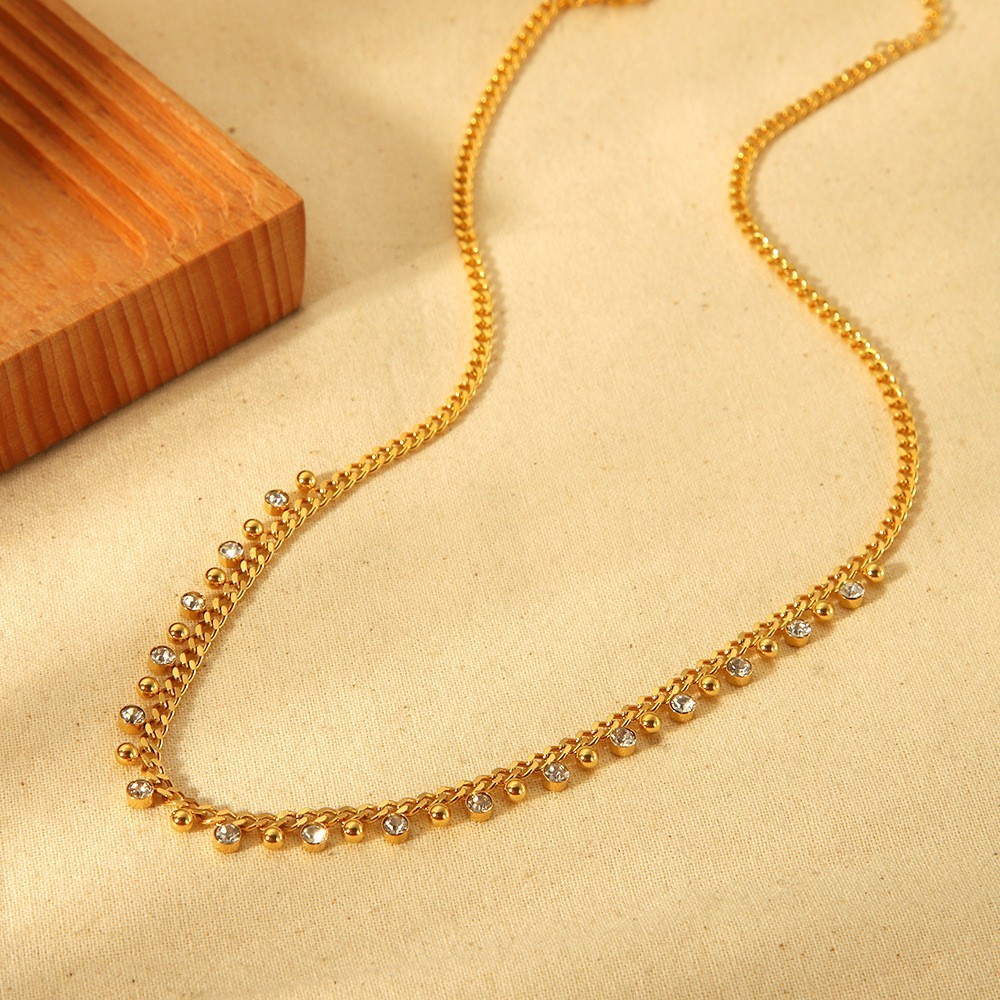 Colliers Pendentifs Pour Femmes Daily Chain En Acier Inoxydable Étanche Couleur Or Image4